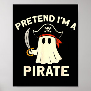 Poster Déguisement de fantôme drôle de pirate pour Hallow