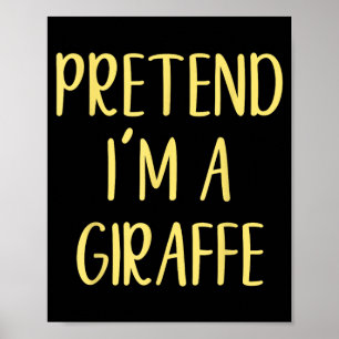 Poster Déguisement de girafe prétendue Halloween simple d
