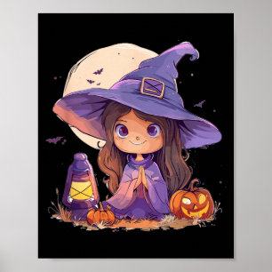 Poster Déguisement de sorcière Citrouille d'Halloween Joy