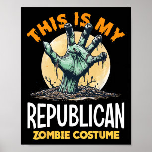 Poster Déguisement zombie Halloween républicain coordonné