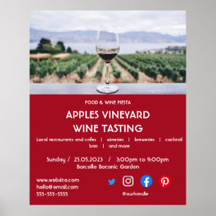 Poster dégustation de vin caritatif vigne boisson aliment