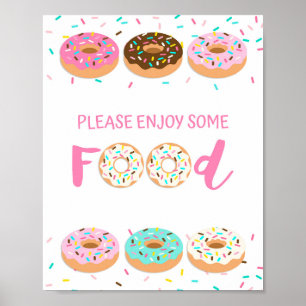 Poster Dégustez Un Peu De Nourriture Pink Donut Sprinkt P