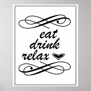 Poster Dégustez Un Verre Relax Décor Maison