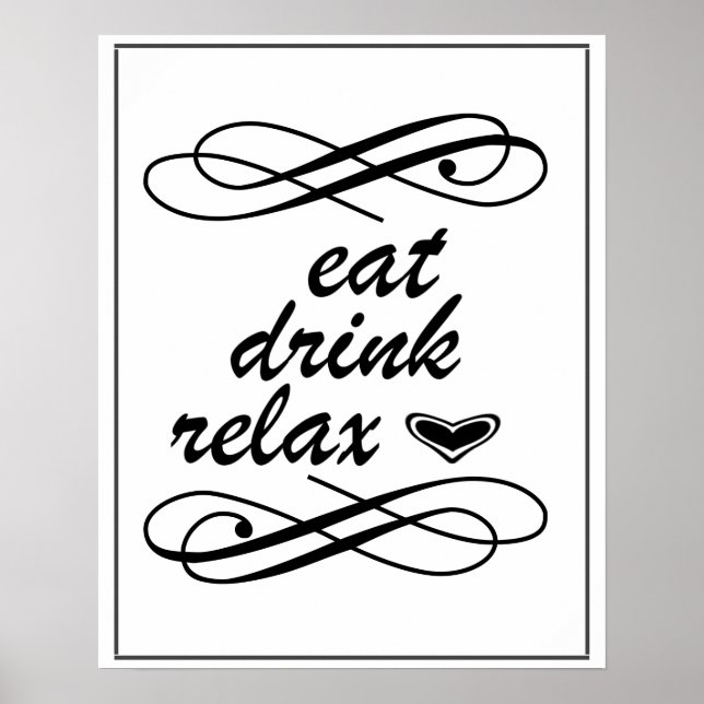 Poster Dégustez Un Verre Relax Décor Maison (Devant)