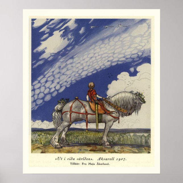 Poster Dehors dans le monde par John Bauer (Devant)