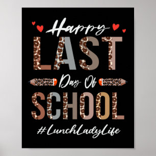 Poster Déjeuner Dame Joyeux Jour Dernier De L'École Été D