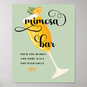 Poster Déjeuner de mariage   Panneau de bar à Mimosa