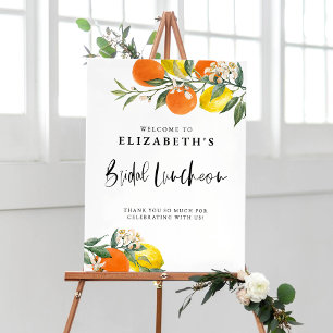 Poster Déjeuner de mariée d'été avec orange botanique et 