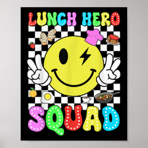 Poster Déjeuner Héros Squad Retour À L'École Déjeuner Caf