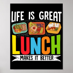Poster Déjeuner Lady Life Est Grand Déjeuner Rend Ça Meil