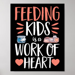 Poster Déjeuner Lady Nourrir Les Enfants Est Une Oeuvre D