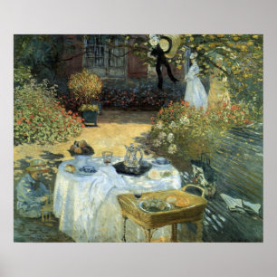 Poster Déjeuner par Claude Monet, Impressionnisme Vintage