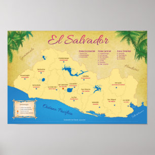 Poster d'El Salvador, Départements