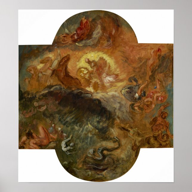 Poster Delacroix - Apollon bat Python (Devant)