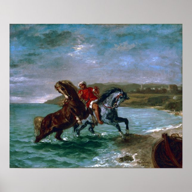 Poster Delacroix - Chevaux Sortant De La Mer (Devant)