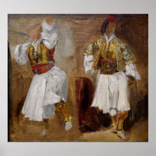 Poster Delacroix - Étude de costumes