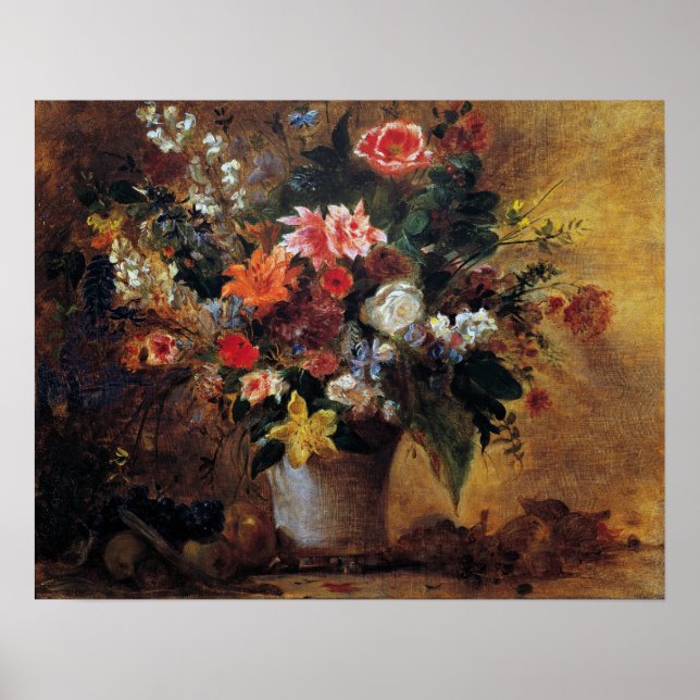 Poster Delacroix - Fleur - Vie fixe (Devant)