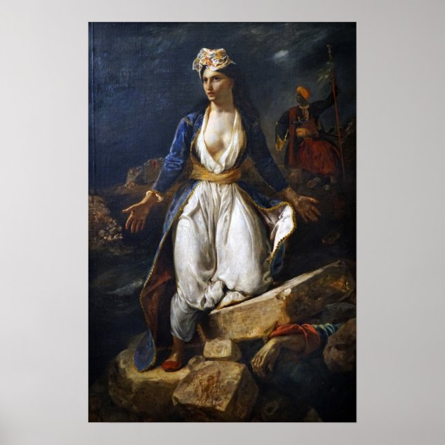 Poster Delacroix - La Grèce Sur Les Ruines Du Missolonghi (Devant)