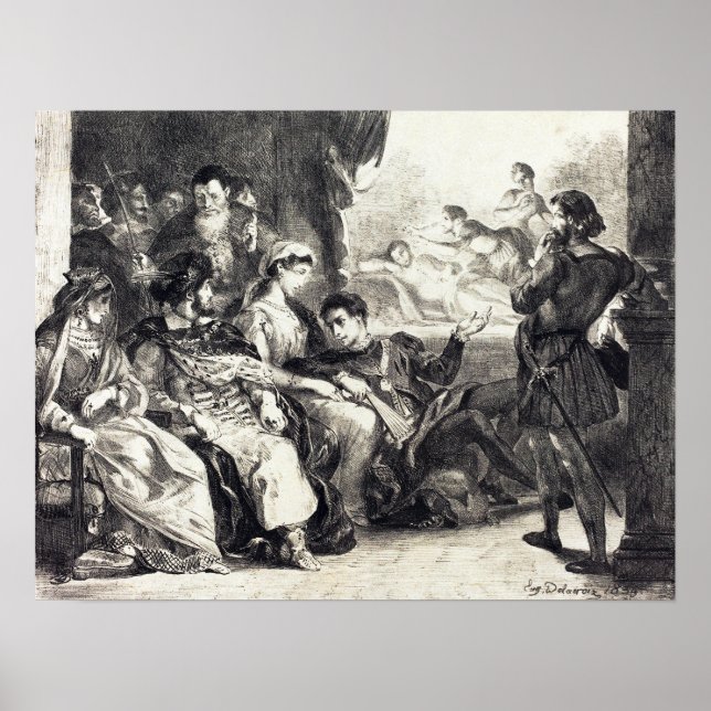 Poster Delacroix - L'Empoisonnement du Père de Hamlet (Ag (Devant)