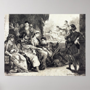 Poster Delacroix - L'empoisonnement du père d'Hamlet (Act