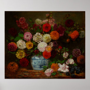 Poster Delacroix - Nature morte avec dahlias 1835