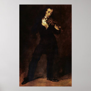 Poster Delacroix - Portrait Of Paganini