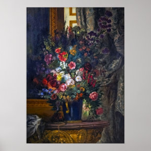 Poster Delacroix - Vase de fleurs avec console 1849