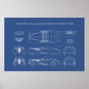 Poster Delahaye Type 165 Transparent Background