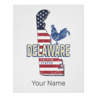 Delaware États-Unis Retro State Map Vintage USA