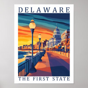 Poster Delaware First State USA Travel Place
