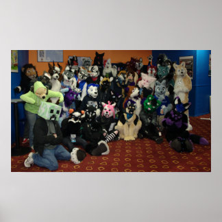 Poster Delaware FurBowl 25 Fursuiters Group Photo