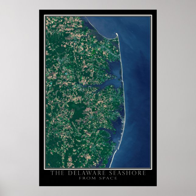 Poster Delaware Seashore de l'espace Carte satellite (Devant)