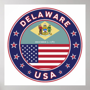 Poster Delaware, T-shirt Delaware, autocollant Delaware