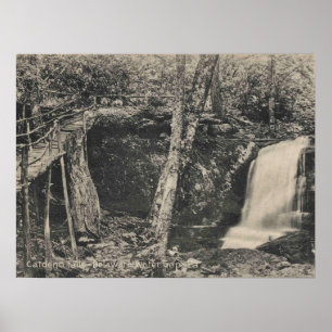 Poster Delaware Water Gap PA, Caldeno Falls, Vintage