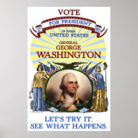 Poster d'élection de George Washington 1789 (blanc