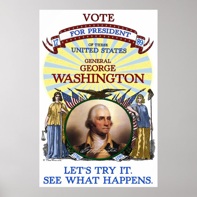 Poster d'élection de George Washington 1789 (blanc (Devant)