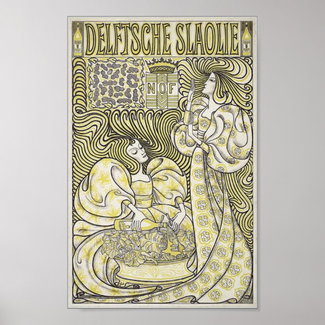 Poster Delftsche Slaolie art nouveau (Devant)