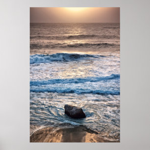 Poster Délicat coucher de soleil sur la plage