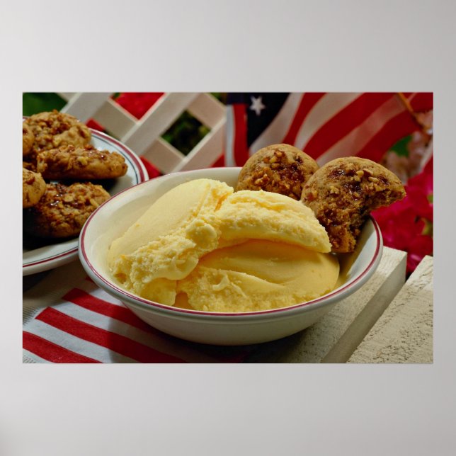 Poster Délicieuse crème glacée vanille (Devant)