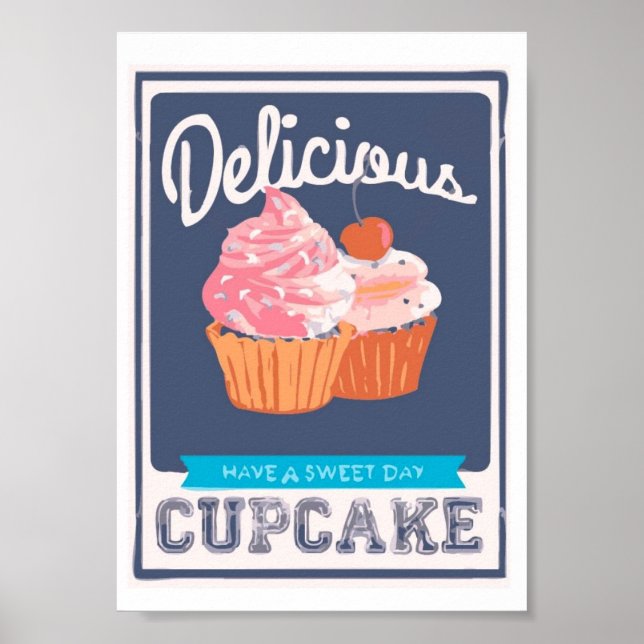 Poster Délicieux Cupcake (Devant)