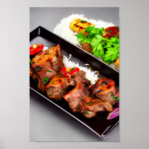 Poster Délicieux steak d'agneau du Moyen-Orient