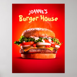 Poster Délicieux steak fromage Burger House