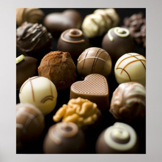 Poster Delicious chocolate pralines (Devant)