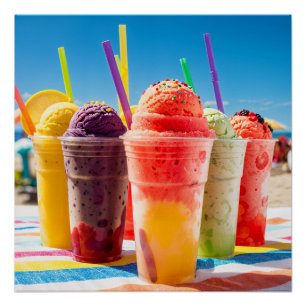 Poster Delicious water ice cream colorful