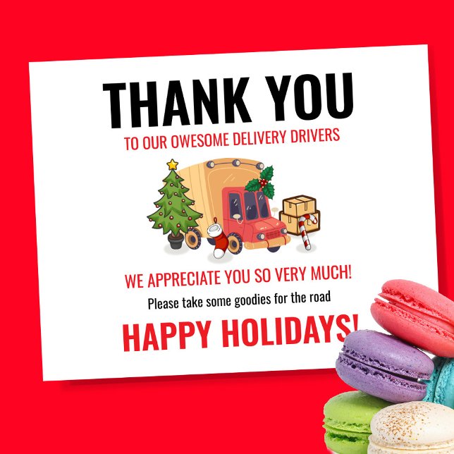 Poster Delivery Driver Thank You Snack Sign (Créateur téléchargé)
