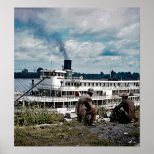 Poster Delta Queen Steamboat Mississippi River Art