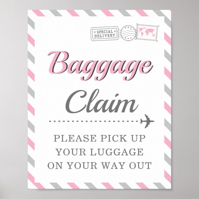Poster Demande de bagage Voyage Avion Partie Favoriser la (Devant)