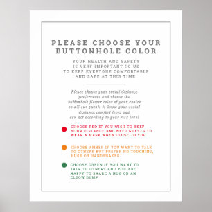 Poster Demande de niveau de couleur de distance sociale m