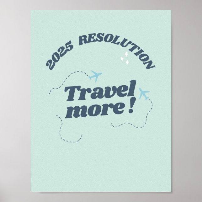 Poster Demande de voyage Résolution 2025 Travel more Post (Devant)
