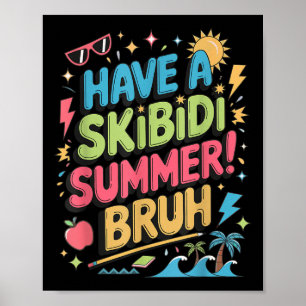 Poster Demandez À Skibidi Summer Bruh Gen Alpha Slang Ens
